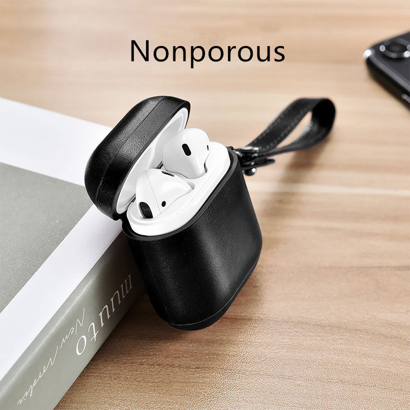 ICARER Leather AirPods Case for Apple Bluetooth Earbuds