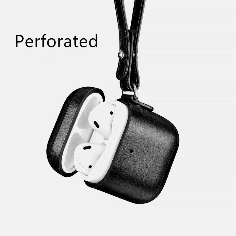 ICARER Leather AirPods Case for Apple Bluetooth Earbuds